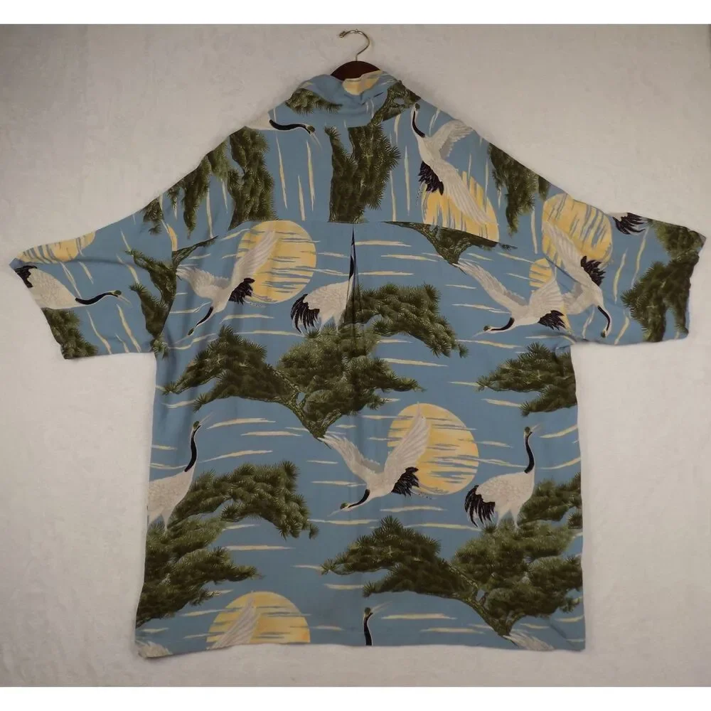 Hummingbird Vintage Artistic Print Style Button Up Shirt‎ Size XXL